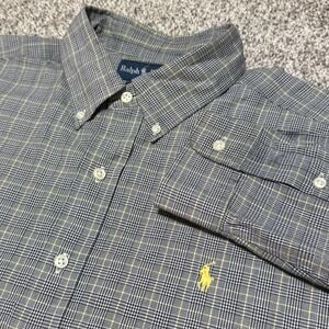Ralph Lauren Classic Fit Long Sleeve Button Down Glen Plaid Pony Men XL